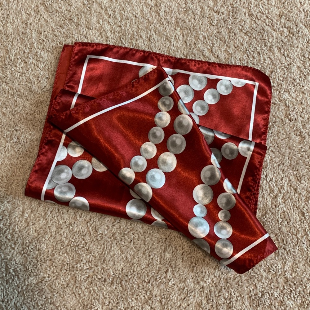 Red Pearls - Hair or Fashion Scarf
